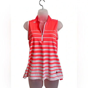 Women’s Adidas Engineered Stripe Performance Golf Shirt, Size Medium